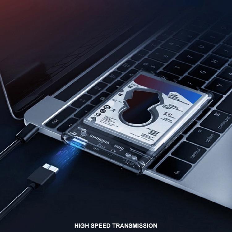 Clear USB3.0 2.5inch Hard Drive Enclosure Case Box for Home Office PC Laptop Hard Disk Housing