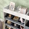 Kids' Storage Shelf, Toy Cabinet for Children with 11 Fabric Boxes, Upper Compartments, White