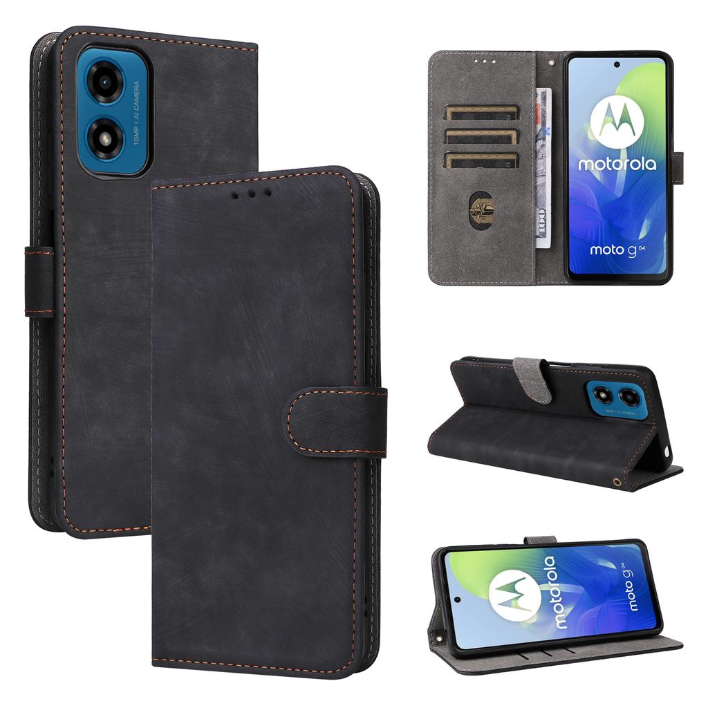 For Motorola Moto G04 4G/G04s 4G/G24 4G/G24 Power/E14 4G Case RFID Blocking Flip Folio Leather Phone Cover