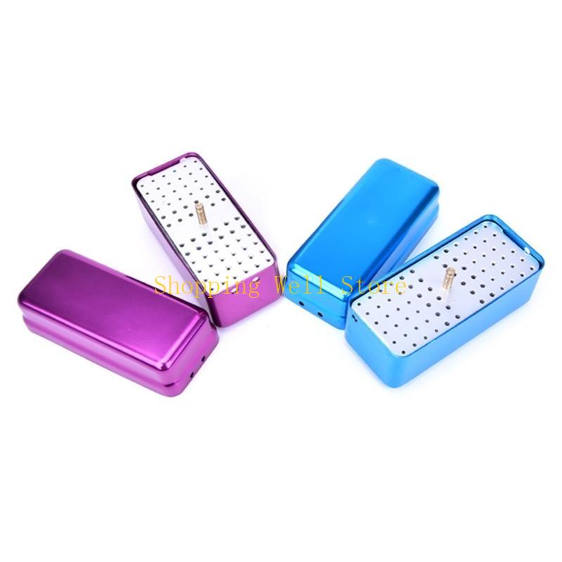KX4B 72 Hole Aluminium Autoclave Sterilizer for Case Burs Dental Files Holder Box For Oral Care Tools