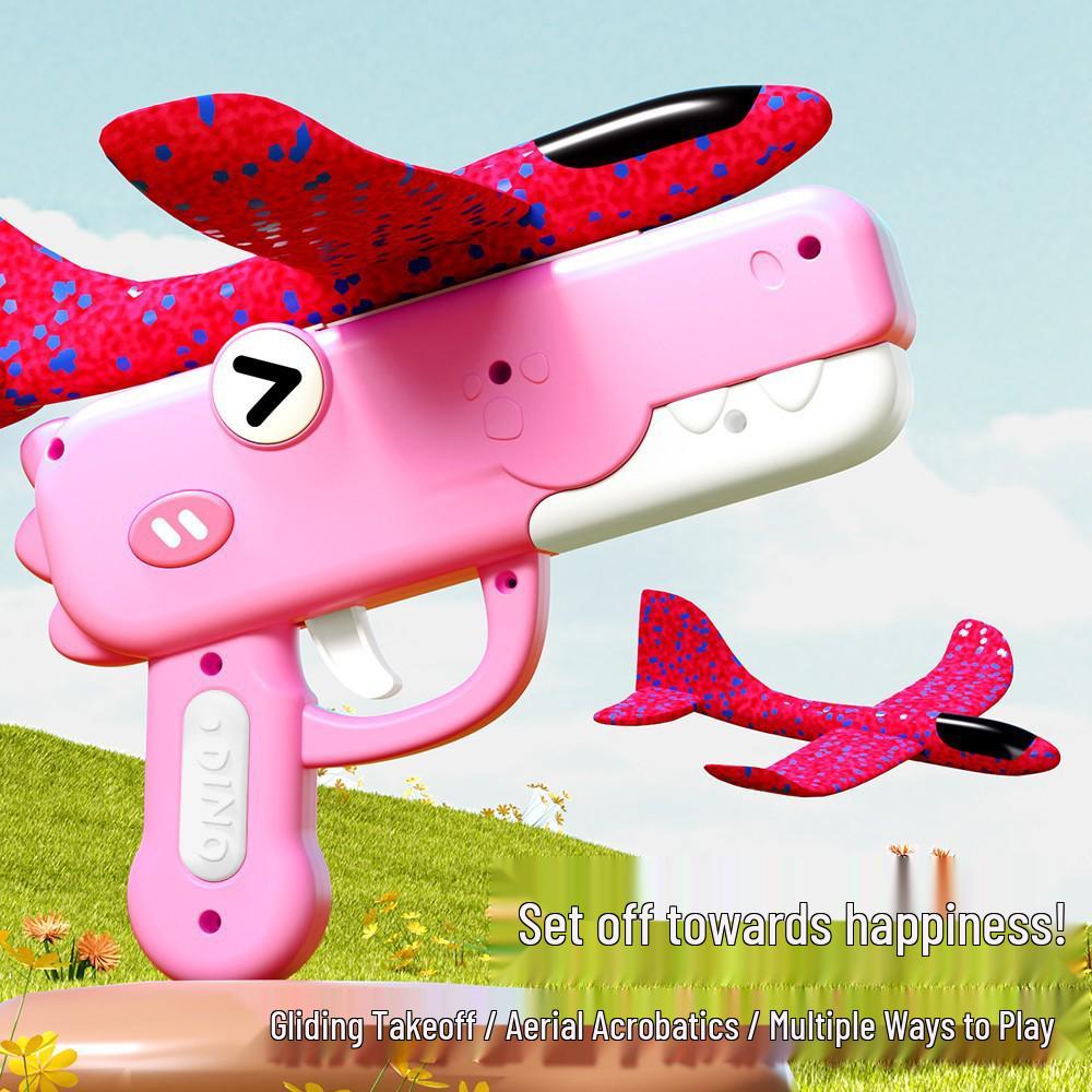 Handheld Foam Glider Launcher: Outdoor Parent-Child Flying Saucer Toy