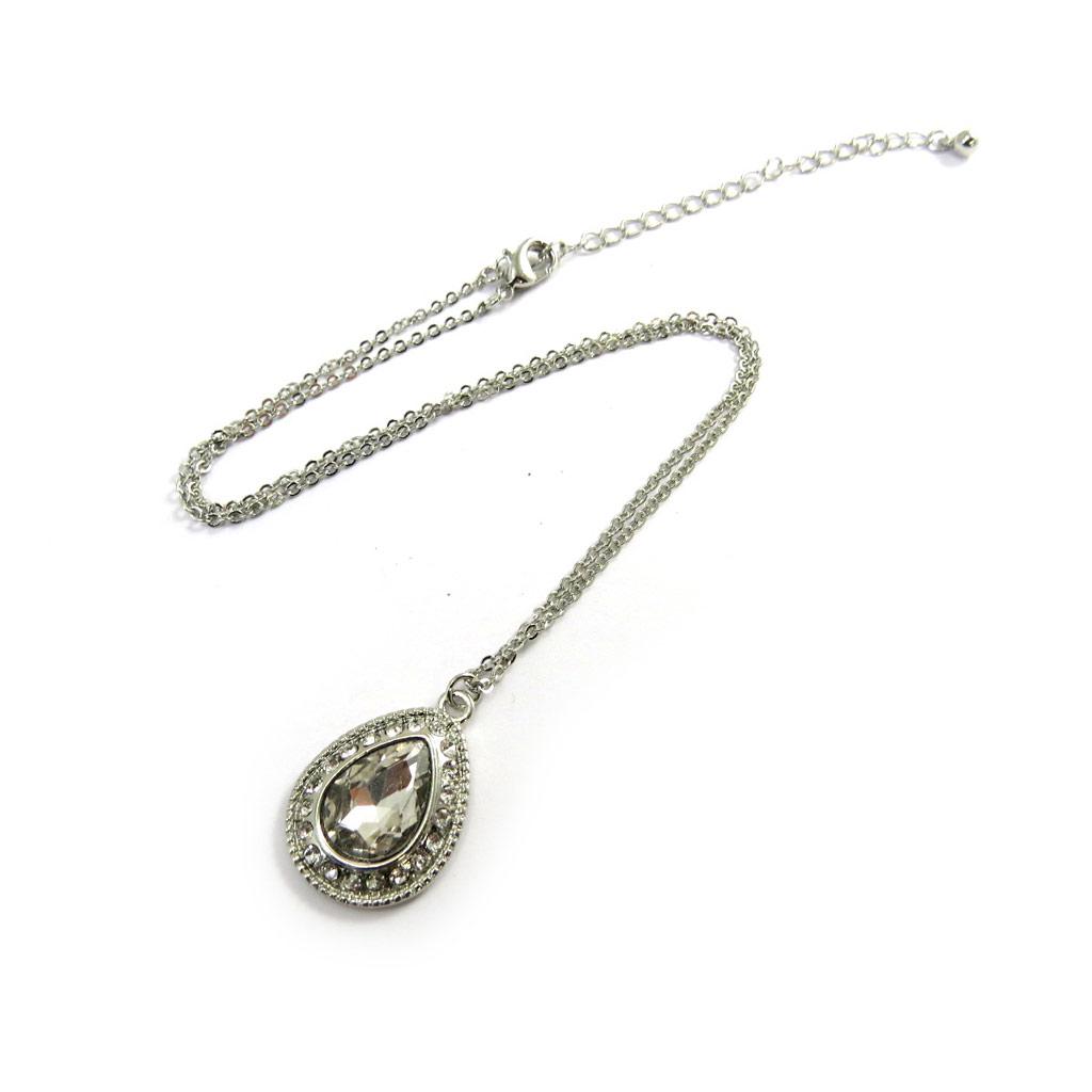 Les Trésors De Lily [N3085] - Silver White 'Sissi' Designer Necklace