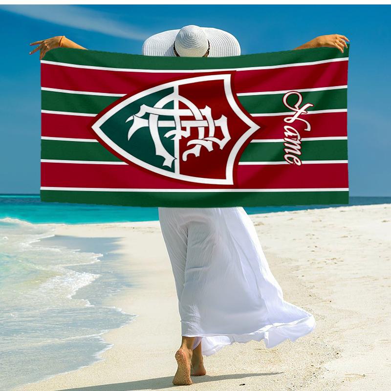 Custom Name Ultra-Soft Beach Towel with Fluminense FC Theme,Ideal for Pool - Camping, Diving - Perfect Travel Essential, Vibrant Beach Towel.