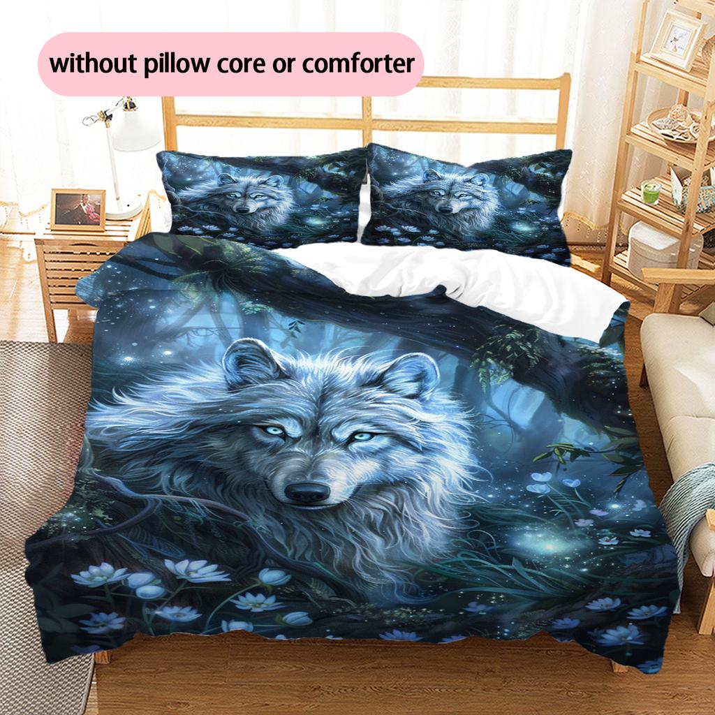 Cartoon Pattern Bedding Quilt Set Quilt Cover Pillowcase Home Decoration Birthday Gift (1 * Duvet Cover + 2 * Pillowcase, Without Core)