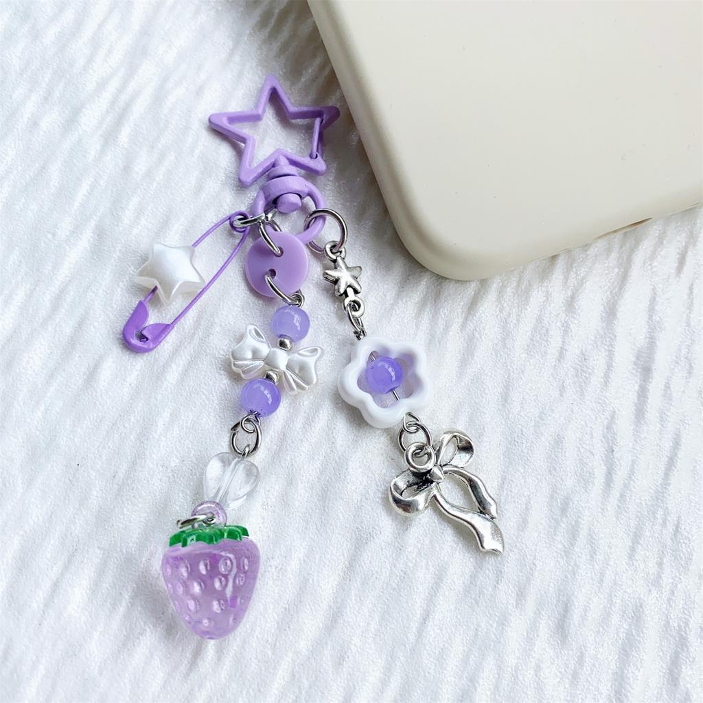 Stylish Love Star Pendant Bowknot Keychain Accessory Stylish Key Holder for Women Sturdy Alloy Car Key Pendant