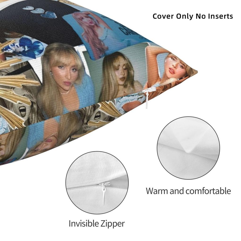 Singer Sabrina Carpenter Square Pillow Covers Bed Car Pop Music Cushion Cover Cute Throw Pillow Case 40*40