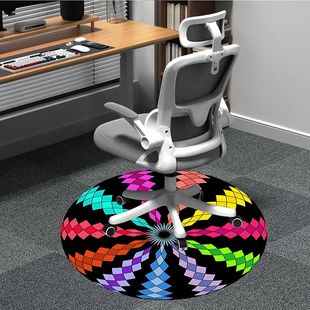 

1PC Colorful Sphere Office Round Rug, Non slip, Soft and Durable Office Rug for Interior Decoration, Perfect for Office 80cm