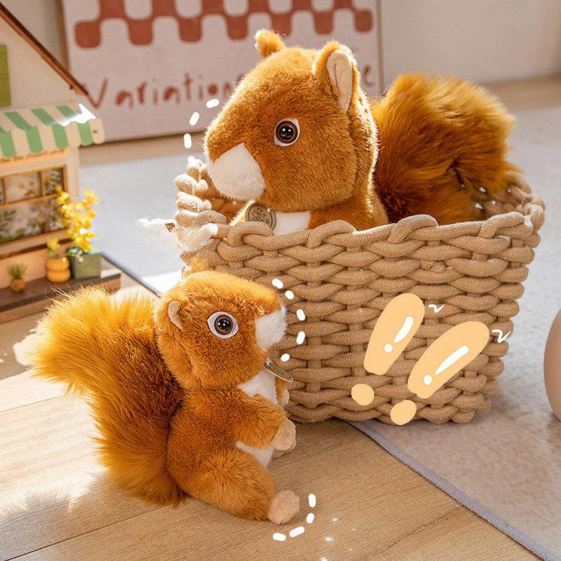 Cartoon Standing Little Squirrel Plush Toy Doll Cute Cloak Squirrel Rag Doll Gift