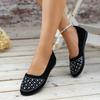 Foreign Trade 2025 Large Size Shallow Mouth Flat Sole Shoes Light and Comfortable Rhinestone Women's Shoes Comfortable Versatile and Breathable