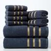 Pure Cotton Gold-Edged Square Towel Set - 8 Pieces for Face Washing and Bathing