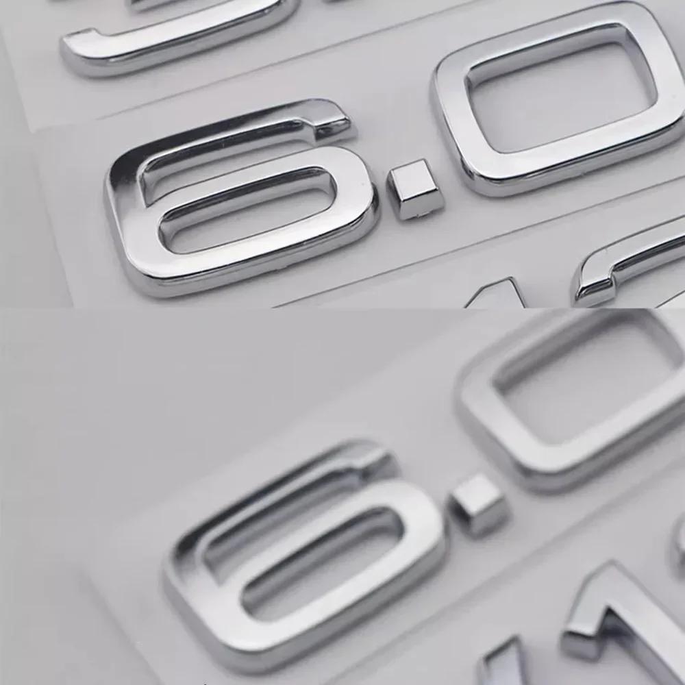 nlux7 3D ABS Chrome Silver Car Trunk Sticker 2.0 2.5 3.0 4.0 5.0TDI 30 35 40 45 50 55 TDI TFSI For  nlux7 A1 A3 A4 A5 A6 A7 A8