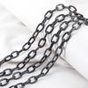 1M Schwarzes Edelstahl Mattiertes Kreuz Oval Gliederketten Schwer Klobig Hip Hop Punk Kette DIY Herren Schmuckherstellung Material Halskette