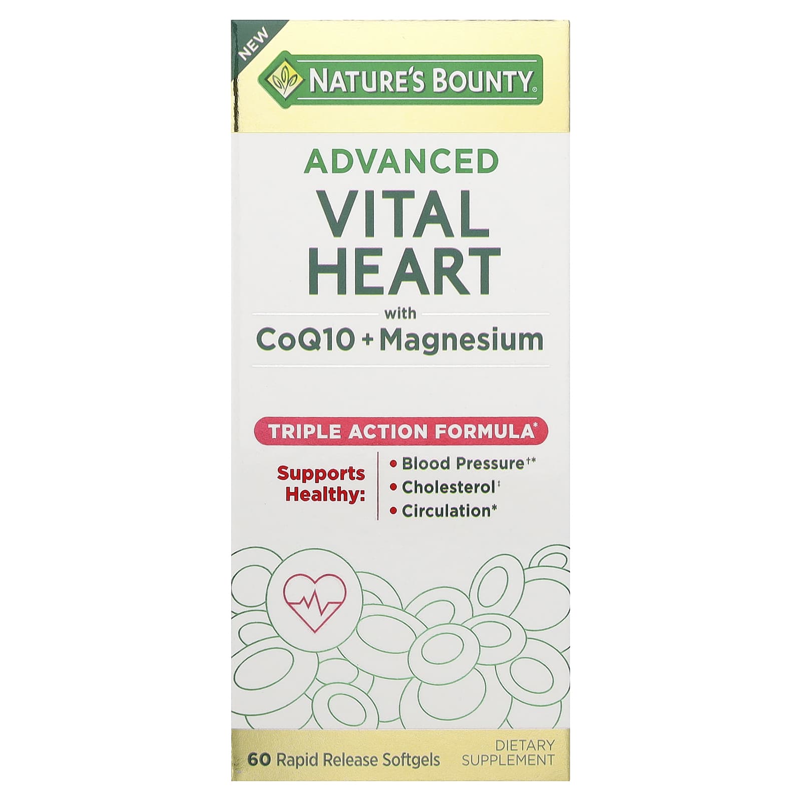 

Nature S Bounty, Advanced Vital Heart, with Coq10 + Magnesium, 60 Softgels