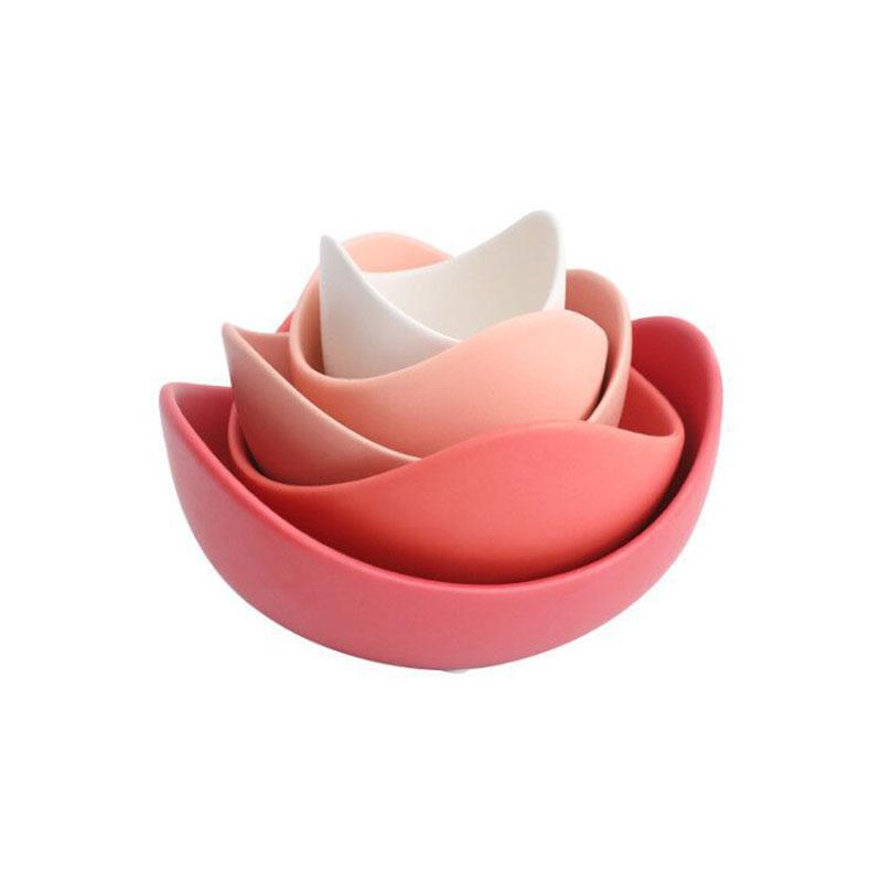 Lotus Ceramic Bowl Dishes Plates Sets Decor Creative Fruit Salad Plate Dinner Plate Organizer Flower Shape Container Storage