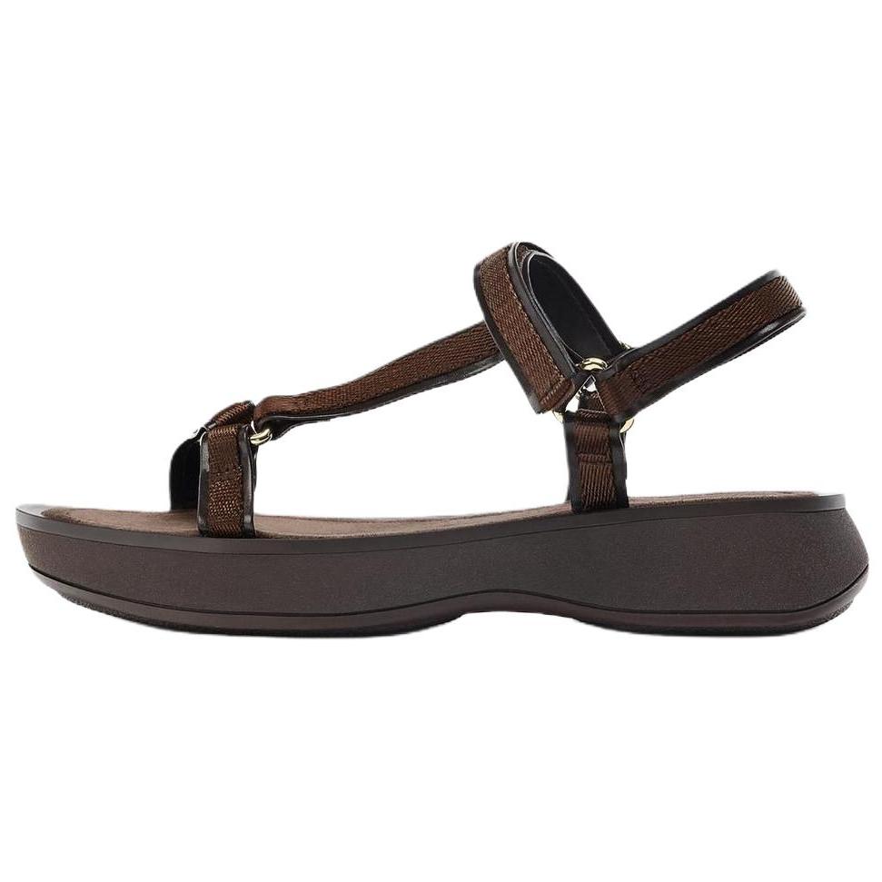 

Zara Модные босоножки с открытым носком на одном ремешке 4 см женские сандалии коричневые 2606610116 37