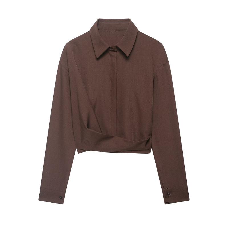 

2026 Spring European-American Style Round Neck Irregular Spliced Top with Straight Leg Pants L