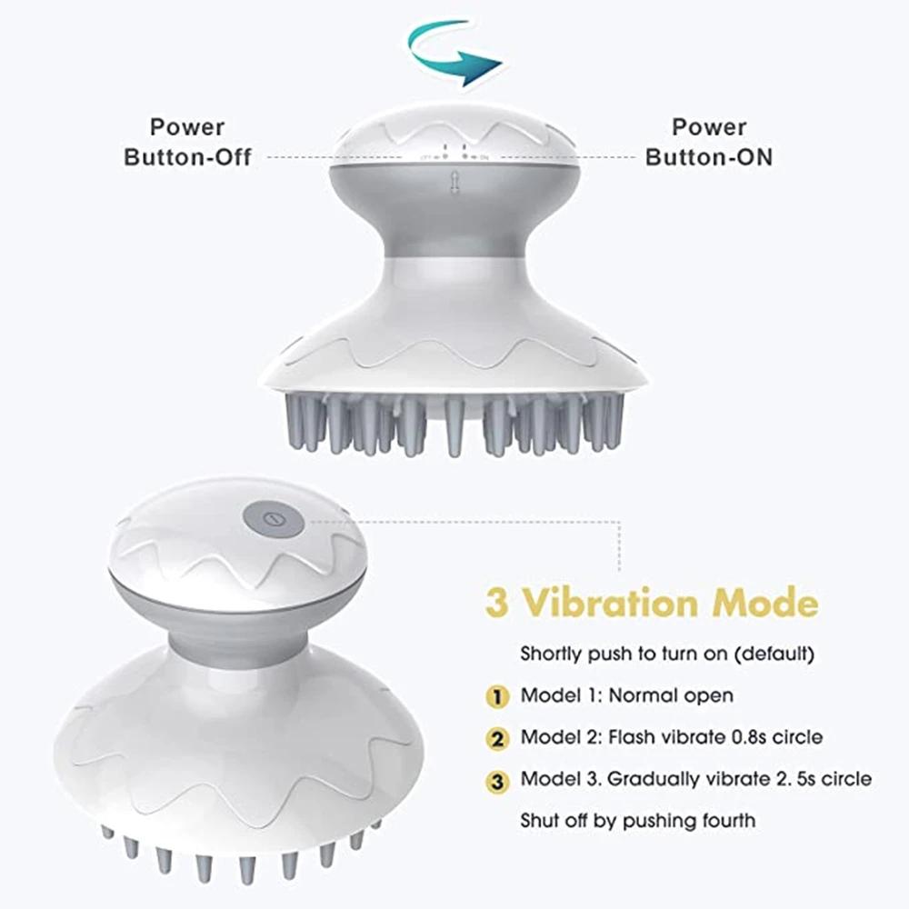 Electric waterproof head massager scalp massager instrument electric massage comb to relieve fatigue battery version