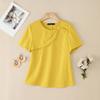 ZANZEA Women Casual Round Neck Loose Summer Cotton Short Sleeve Blouse