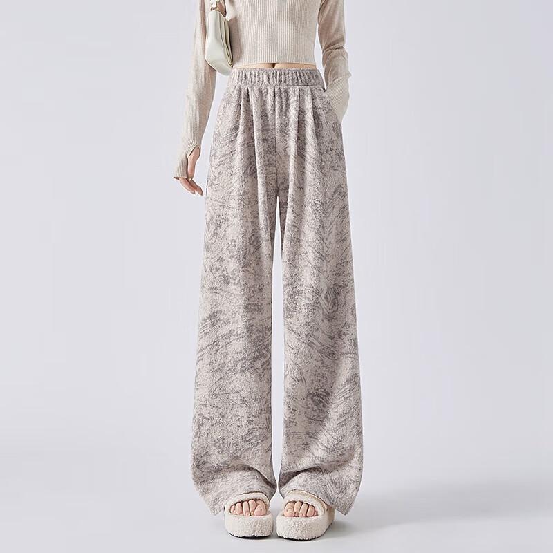 Женские брюки тай-дай с эластичной талией из махровой ткани прямого кроя S