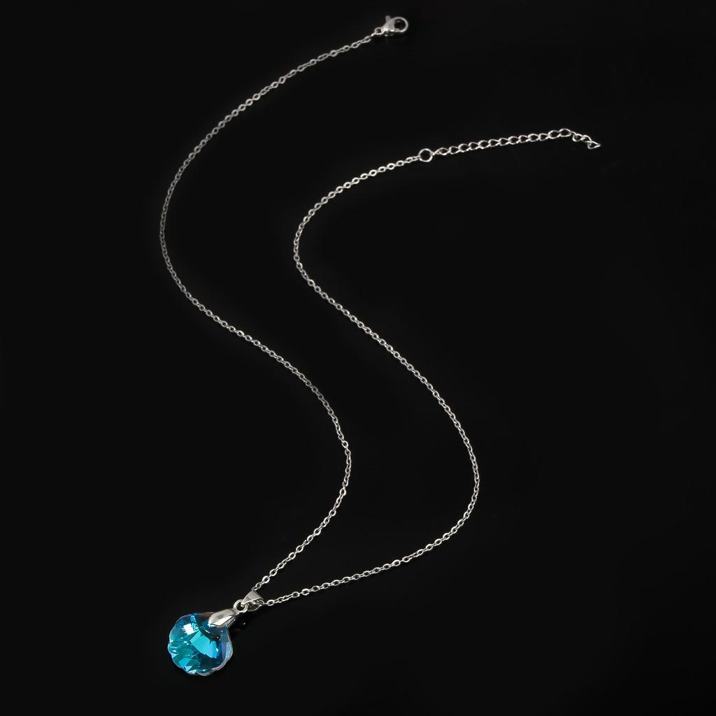 And Love Deepspace Shell Shape Necklace Geometric Glass Pendant Jewelry Gift