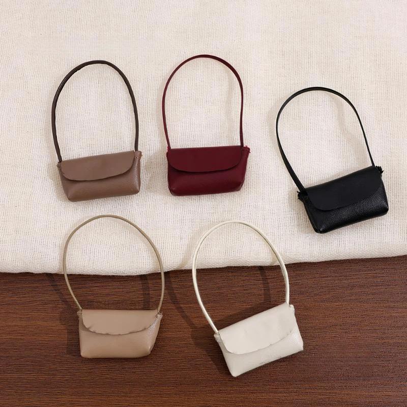 1Pcs Dollhouse Decoration Pretend Play Toy 15-17Cm Doll Handbag Lady Leather Bag Pu Leather Purse Accessories