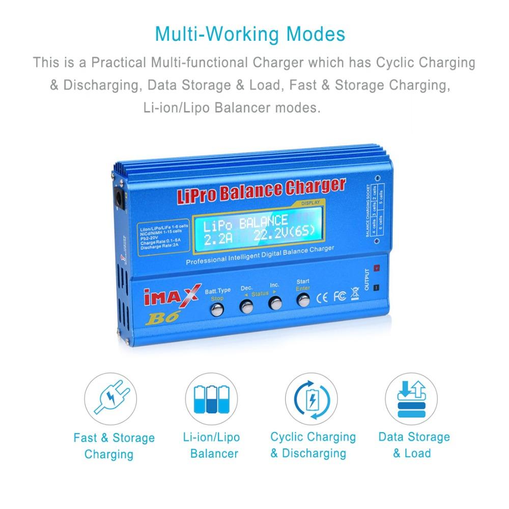 B6 80W Digital RC Balance Charger Discharger for LiPo NiMH NiCd LiFe Pb Battery Lipro Charger+ 15V 6A Adapter Optional