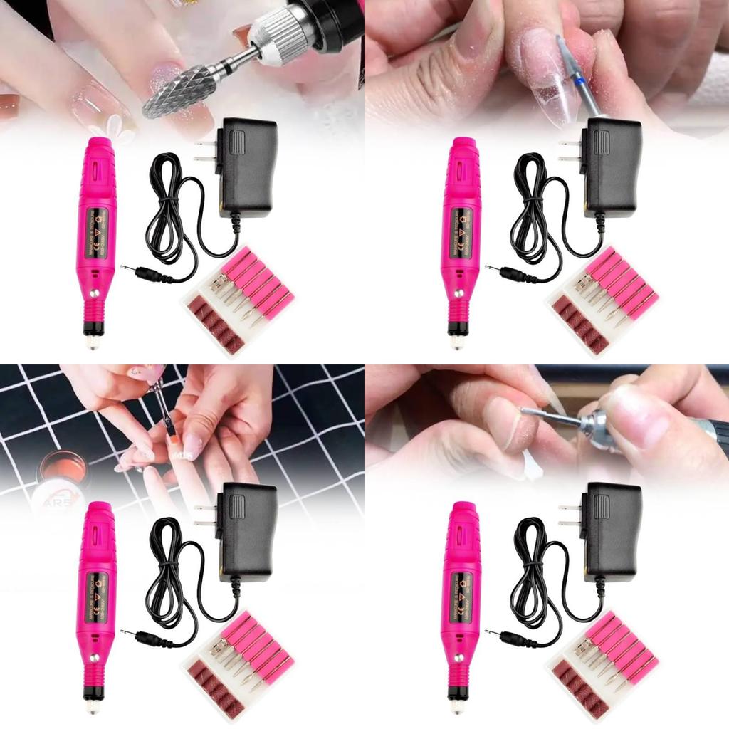 Electric Nail File Set With Portable Grinder For Manicure Enthusiasts And Nail Art Practice