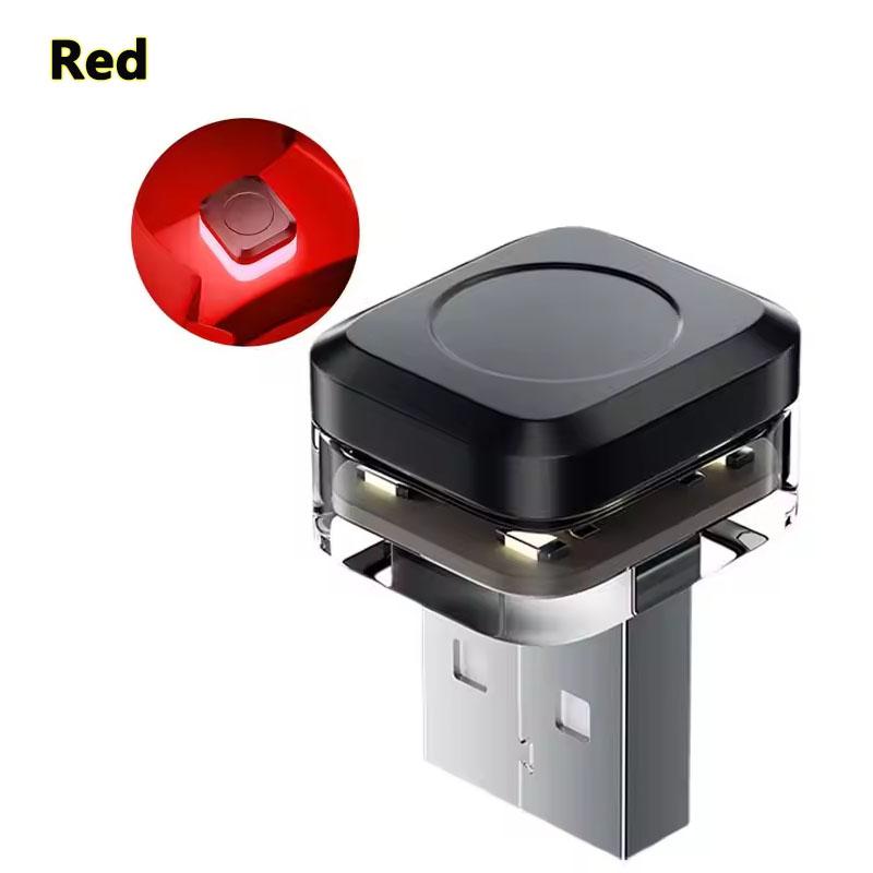 

New Car USB Ambient Light Mini LED Decorative Atmosphere Lamps For Auto Interior Environment Light Auto Reading Lamp Plug Play червоний
