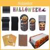 Halloween Party Decoration Supplies Including Pumpkin Tablecover And Straws**
