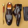 Ανδρικά δερμάτινα παπούτσια Business Formal Casual Βρετανικά ρετρό Brogue σκαλιστά τζιν Ατομικά νεανικά παπούτσια γάμου