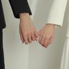 S925 Sterling Silver Couple Promise Rings - Niche Design Gift for Wedding or Girlfriend