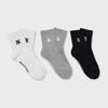 MLB Daily Small Logo Mid-Calf Socks 3-Pair Set MLB (Melange Grey)