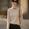 Women's Wool Pile Collar Sweater Base Layer: Solid Color, Long Sleeve, Split Hem - New Autumn/Winter Collection
