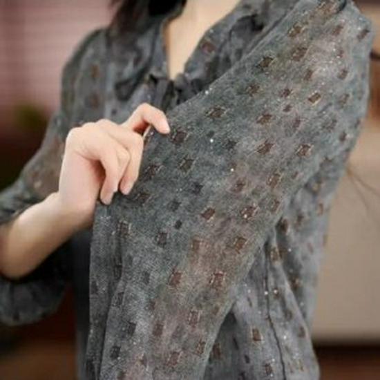 Elegant 2026 Summer Chiffon Shirt for Middle-Aged & Elderly Women - Loose Fit, Stylish, Lightweight