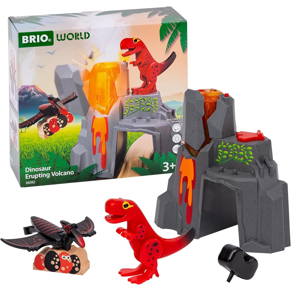

BRIO Dinosaur Kingdom Volcano Playset 36092 Wooden Toy Age 3+ Educational Scene Parts