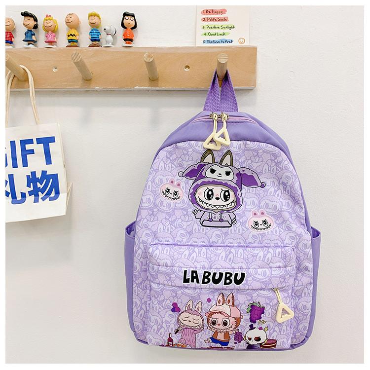 

Adorable Cartoon Labubu Kids Backpack Lightweight School Bag For Boys And Girls фиолетовый