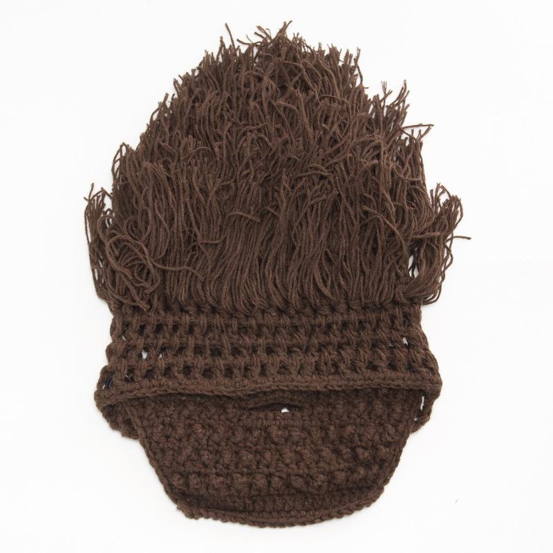 

Осень и Зима Мужские и Женские Вязаные Шапки Хэллоуин Вечеринка Смешные Чистая Ручная Работа Шерстяные Шапки-Парики с Бородой adjustable