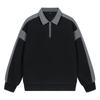 Mens Long Sleeve Neck Sweatshirts Patchwork Color Block Zip Up Pullovers Fall Casual Loose Fit Outfits Clothes