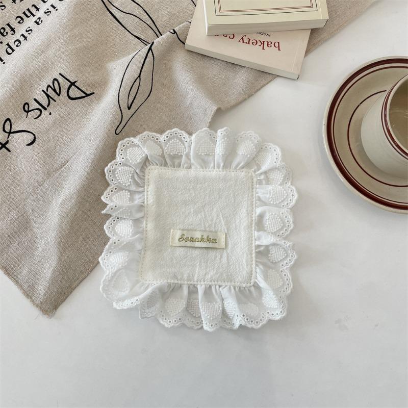 

ins love lace small napkin placemat coaster double layer multi-purpose dust-proof restaurant western food coffee