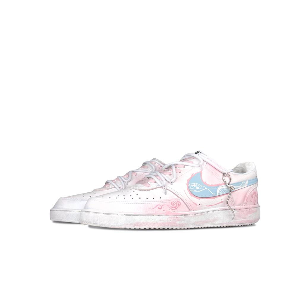 Nike Court Vision 1 Slip Resistant Abrasion Resistant Low top Skateboard Shoes Unisex Pink Blue DH2987-101(Team83-)