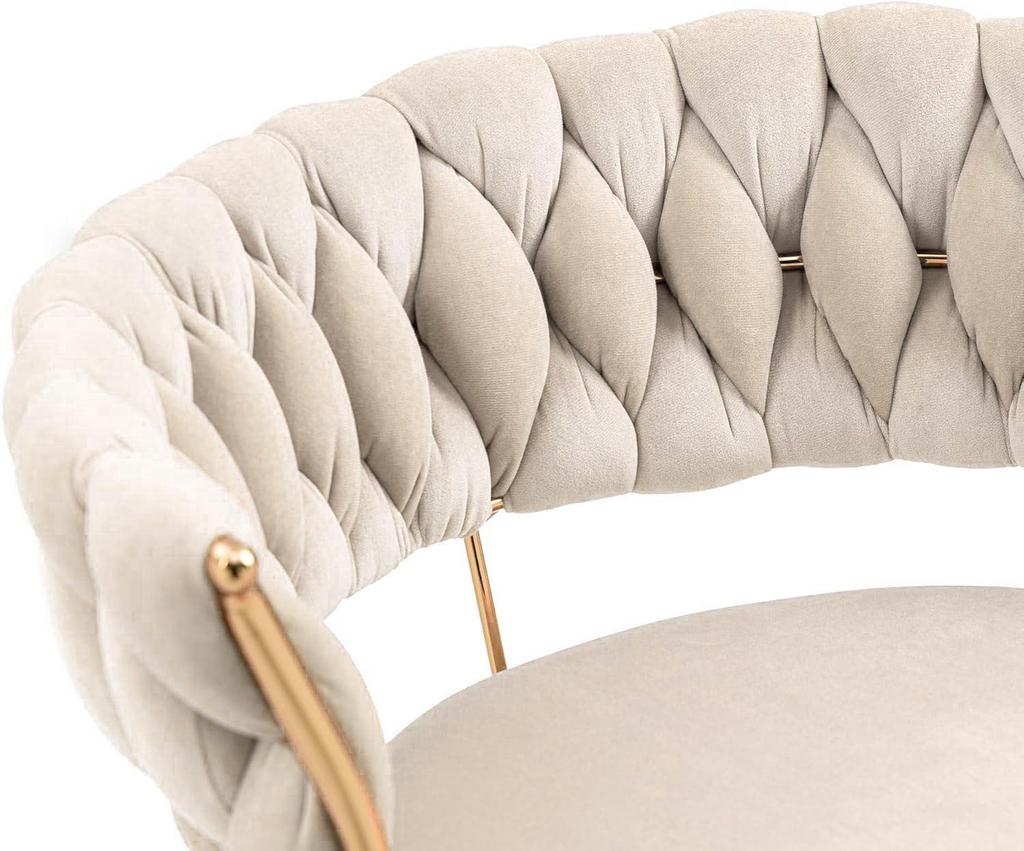 IMPERIA beige stool chair 100 cm fabric