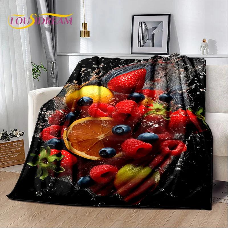 Cartoon Cute Fruit 3D Printing Blanket,Soft Throw Blanket for Home Bedroom Bed Sofa Picnic Travel Office Rest Cover Blanket Kids