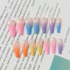 20 Pieces/box DIY Full Coverage Fake Nail Tips Fake Nails Rainbow Gradient Candy Color Trapezoid Fake Nails Super Long Ballet Wear-resistant Nails