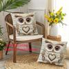 Soft Velour Owl Pillowcase with 2D Flat Printing and Non-Real Embroidery Effect (excluding Pillow Core)