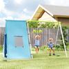 3-in-1 Swing Set, Play Tent, Swing, Gymnastic Rings, Metal, Plastic, Green
