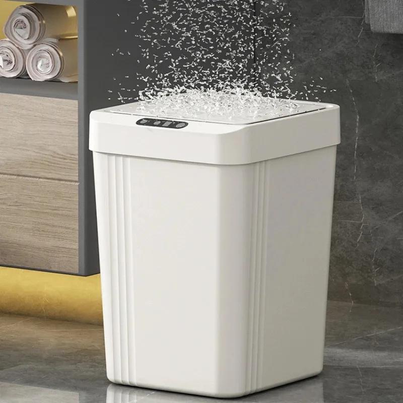 Automatische Deckelöffnung Smart Sensor Mülleimer für Zuhause Wohnzimmer Vollautomatischer einfacher Mülleimer Toilettenmülleimer