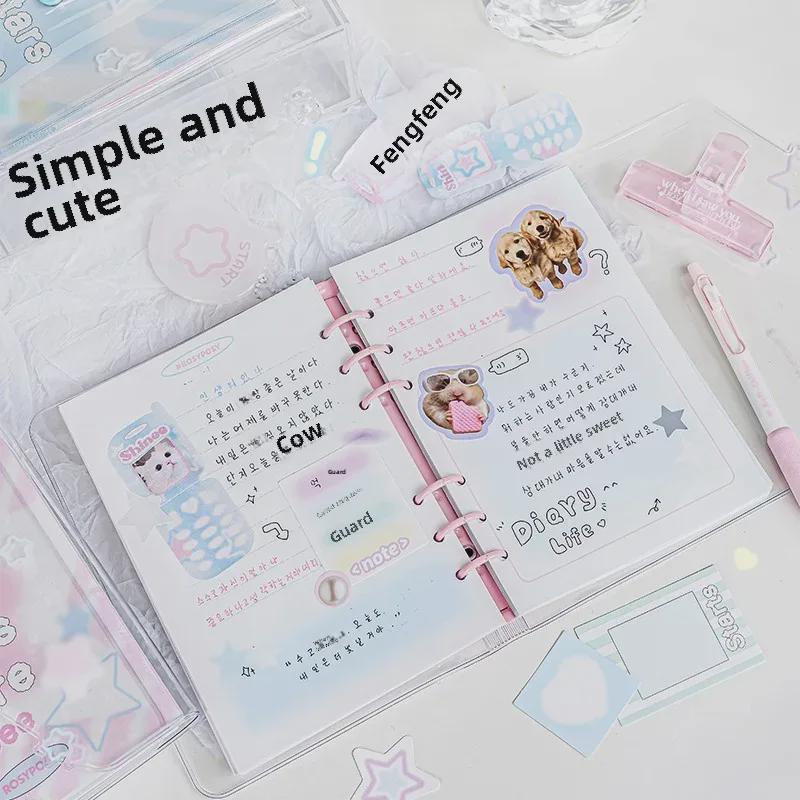 RosyPosy Shinee Star Loose-Leaf Notebook: Soft Design, PVC Cover, Color Pages.