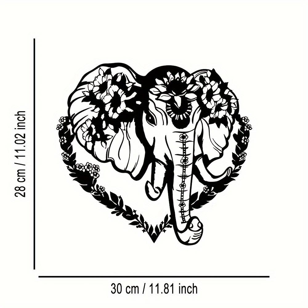 Metal Wall Art Abstract Elephant Floral Heart Design Home Decor Gift