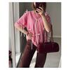 Summer New Design Three-dimensional Bow Decoration Versatile Mid-length T-shirt for Women