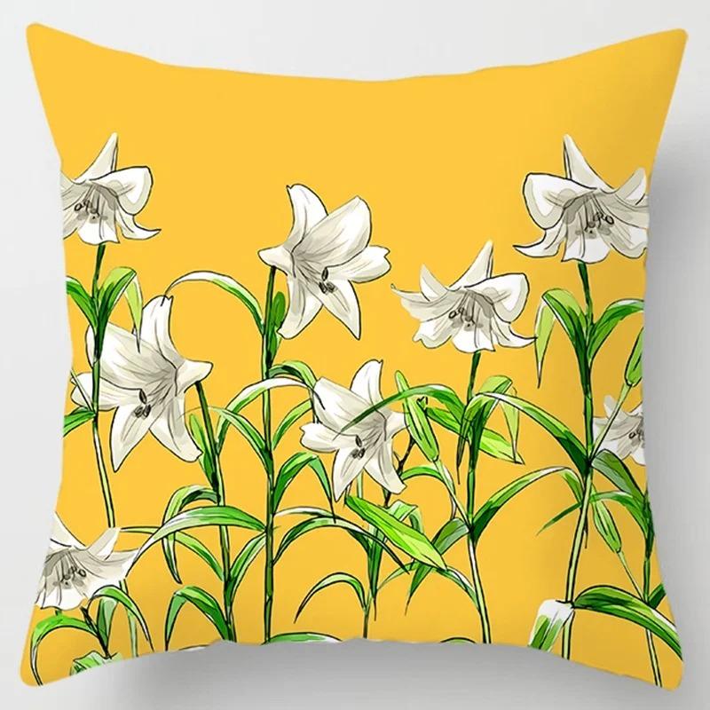 Yellow Dandelion Leaf Pillowcase Office Living Room Home Pillowcase Car Ornaments